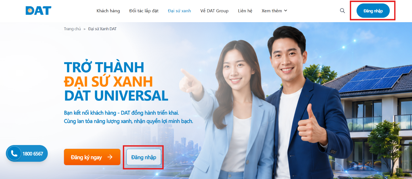 Chọn nút Đăng nhập